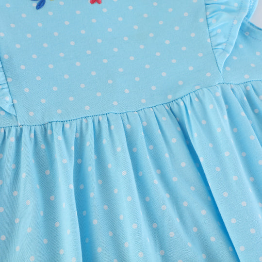 Mädchen Baumwollkleid mit niedlichen Meerjungfrauenapplikationen EB