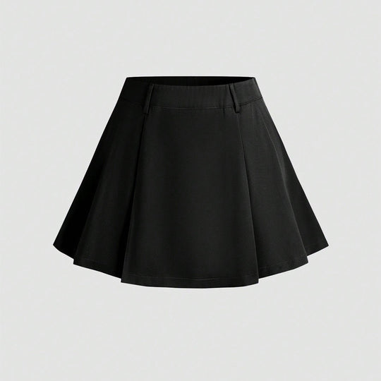 Damen Plissierter Minirock mit angedeutetem Bund EB