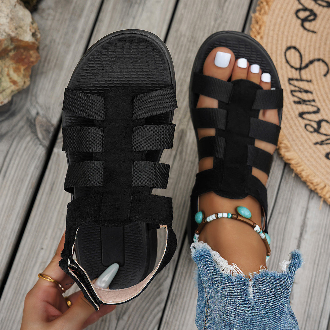Damen Sportliche Komfort-Sandalen mit verstellbarem Riemen EB