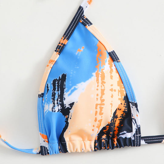 Damen Triangel-Bikini mit verstellbaren Trägern und modernem Farbspiel EB