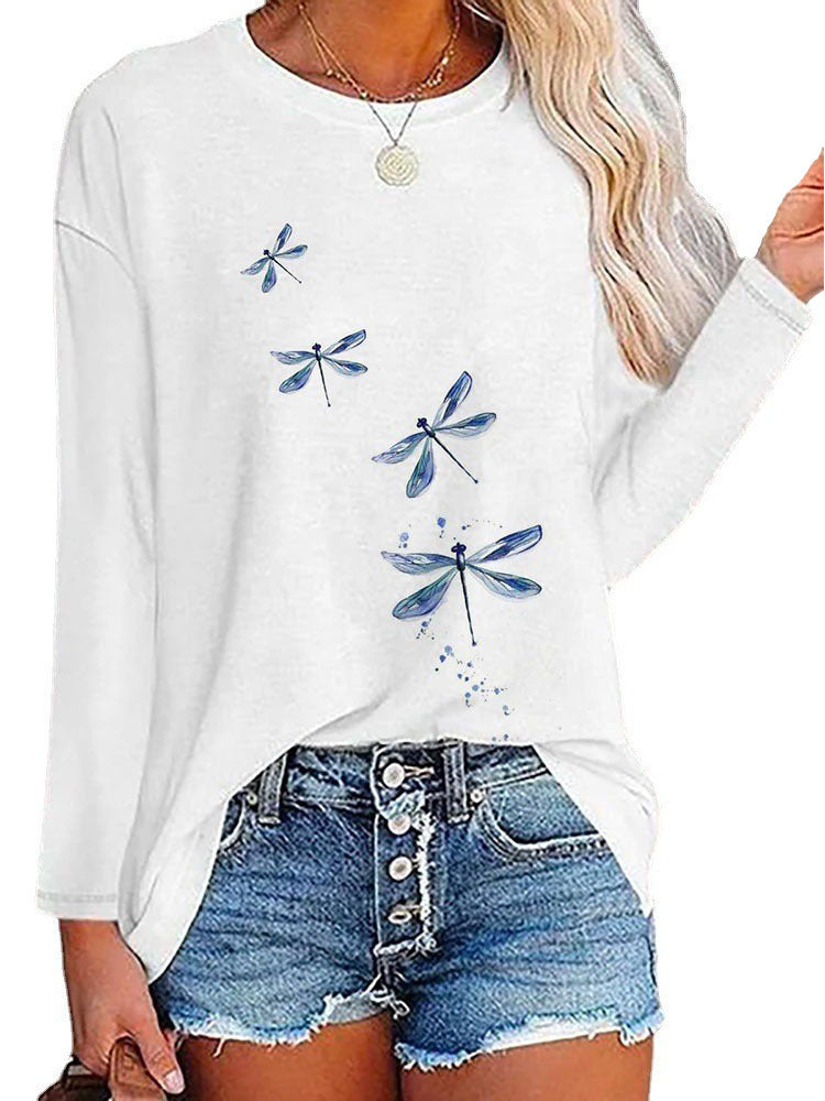 Damen Langärmeliges Oversize-Sweatshirt mit abstraktem Aquarell-Mosaikprint EB
