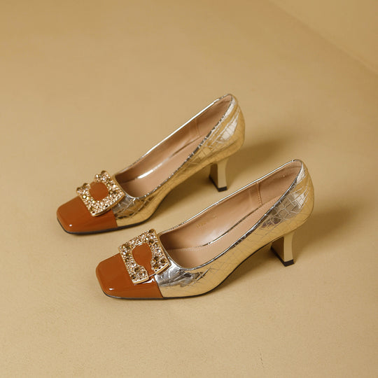 Damen elegante Pumps mit modischem Zierelement EB