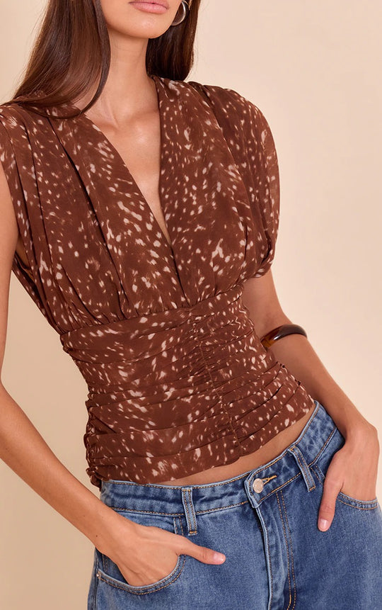 Damen Schicke Bluse mit Raffung EB
