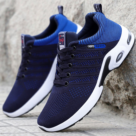 Herren nan atmungsaktive leichte Strick-Sneaker mit Luftkissen und rutschfester Laufsohle EB