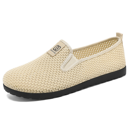 Damen nan atmungsaktiver gestrickter Slipper mit elastischem Einstieg und dämpfender EVA-Laufsohle EB