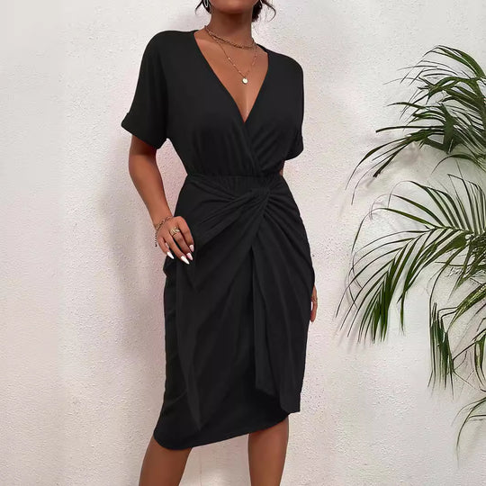 Damen Wickelkleid mit elegantem V-Ausschnitt und Vielzahl an Stylingmöglichkeiten EB