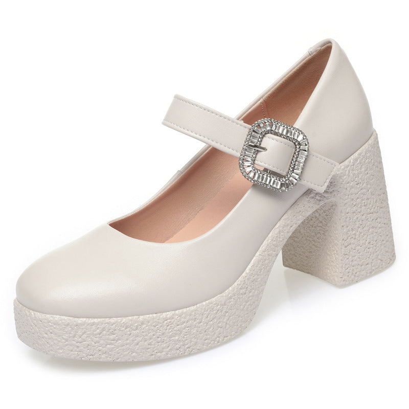 Damen Blockabsatz Pumps mit verstellbarem Riemen und funkelndem Dekor EB