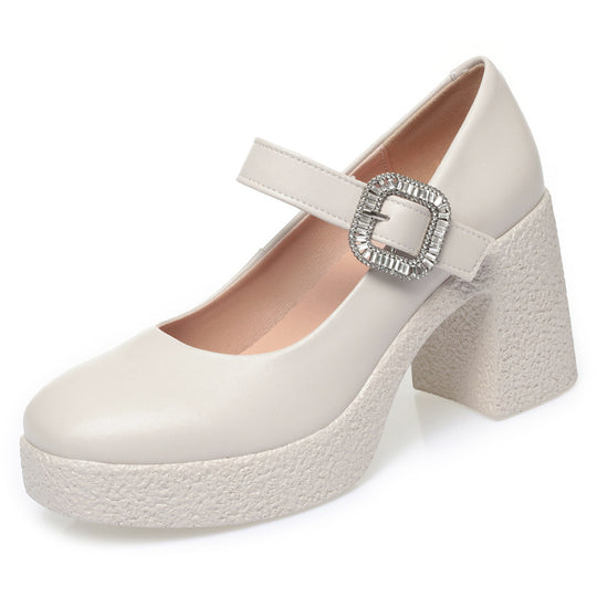 Damen Blockabsatz Pumps mit verstellbarem Riemen und funkelndem Dekor EB