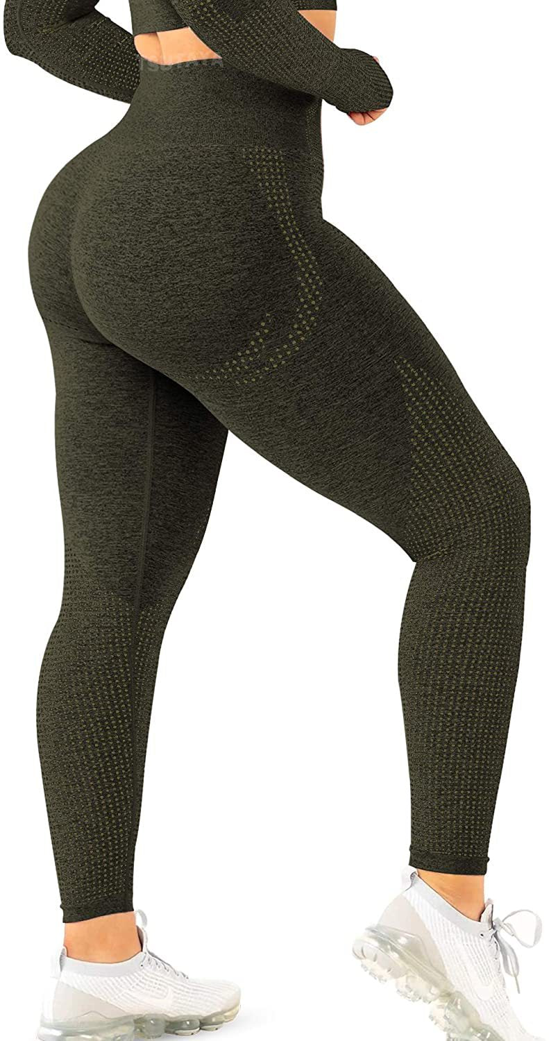 Damen Hohe Performance Fitnessleggings mit strukturierter Oberfläche EB