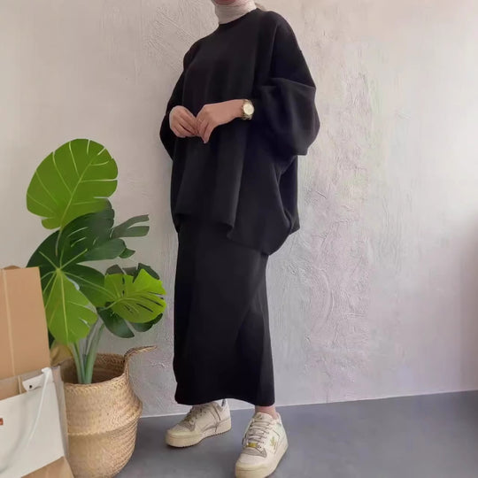 Damen Lässiges Sweat-Set mit weitem Schnitt und bequemen Taschen EB