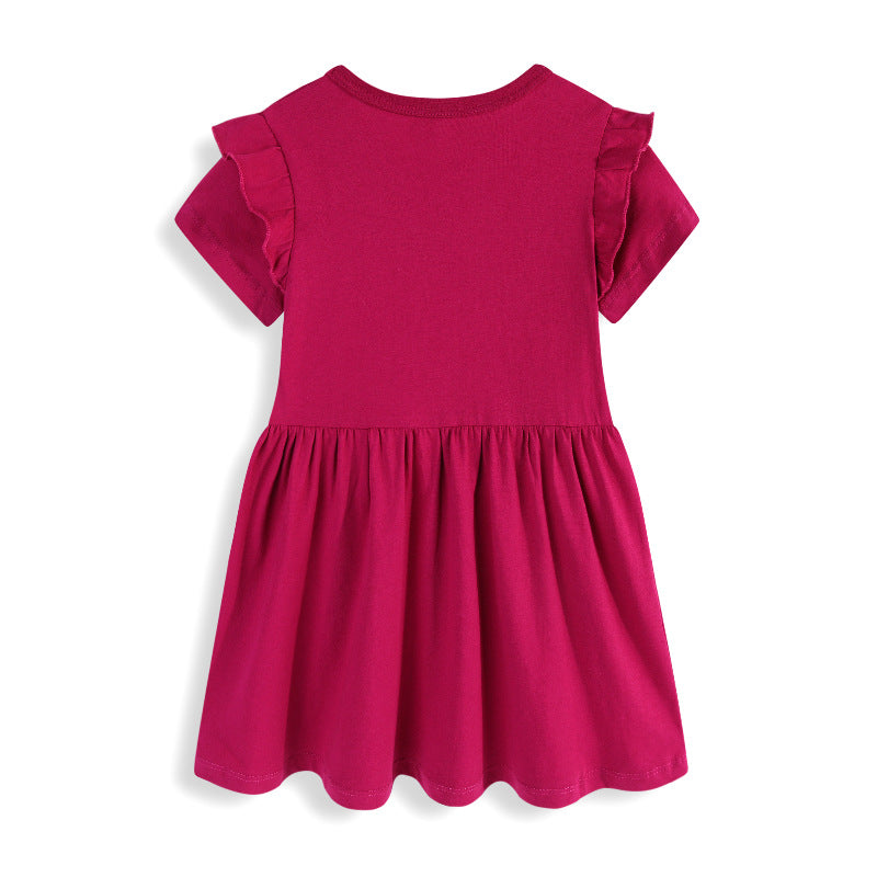 Mädchen Freizeitkleid mit niedlichem Kirsch-Motiv und Rüschen EB