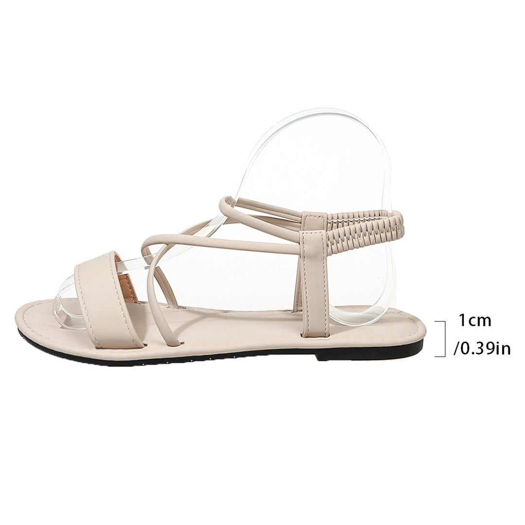 Damen flexible Riemchensandalen mit geschwungenem Design und offenem Fersenbereich EB