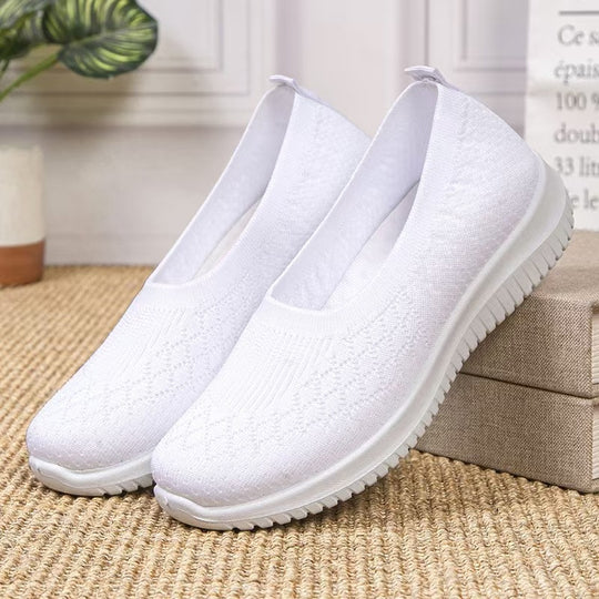 Damen Bequeme Strick-Sneaker mit elastischem Einstieg EB