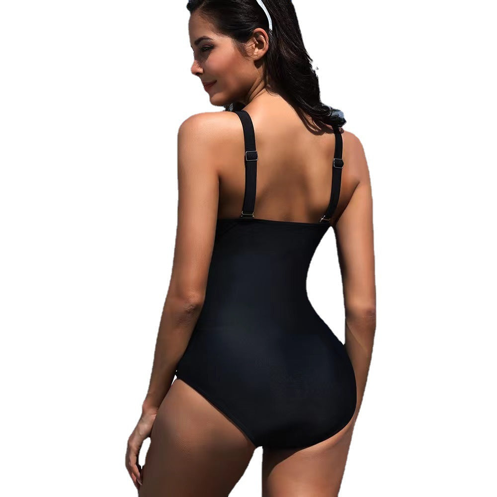 Damen Eleganter Bademode-Einteiler mit innovativem Knoten-Design EB