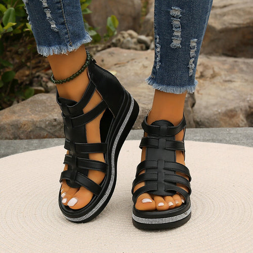 Damen bequeme Sandalen mit verstellbarem Riemensystem und sicherem Halt EB