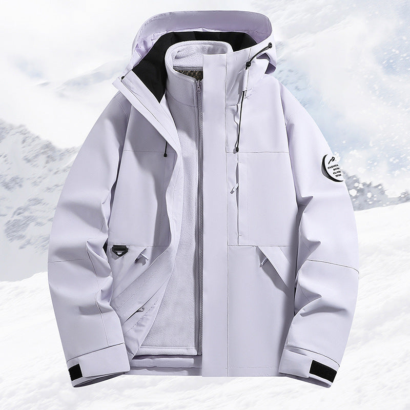 Herren mehrlagige Schneesportjacke mit atmungsaktiver Membran und verstellbarer Kapuze EB
