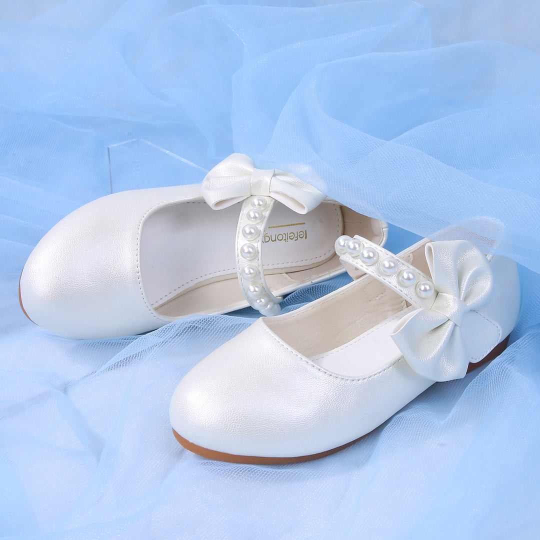 Mädchen Ballerina Schuhe mit Perlen und Schleifen EB