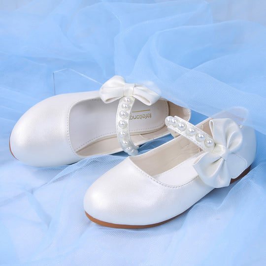 Mädchen Ballerina Schuhe mit Perlen und Schleifen EB