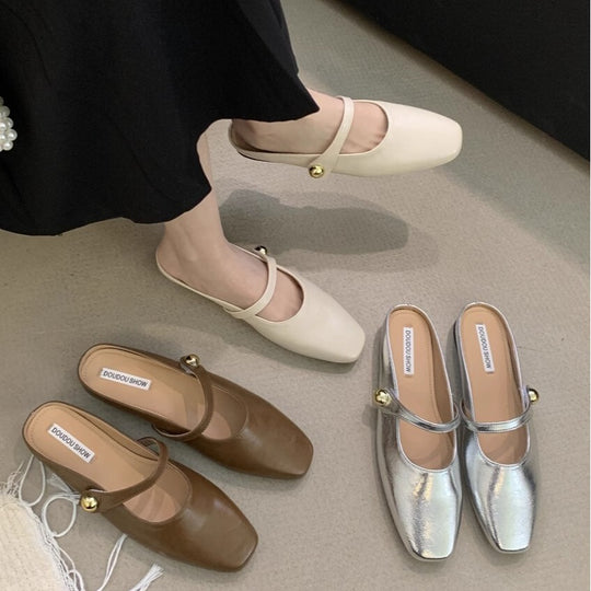 Damen elegante Sling-Ballerinas mit modischem Riemchen EB