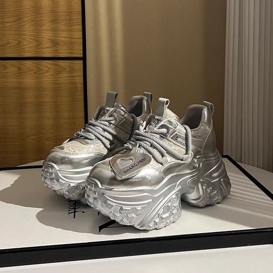 Damen Chunky Sneakers mit puffiger Sohle und innovativer Dämpfung EB