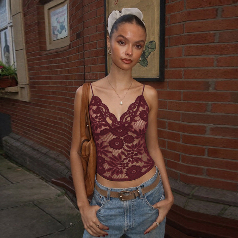 Damen Spitzenbustier mit verführerischen Blumenmustern EB