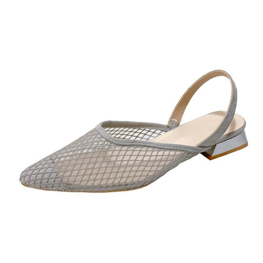 Damen Slingback Ballerinas mit Netzdesign und elegantem Blockabsatz EB