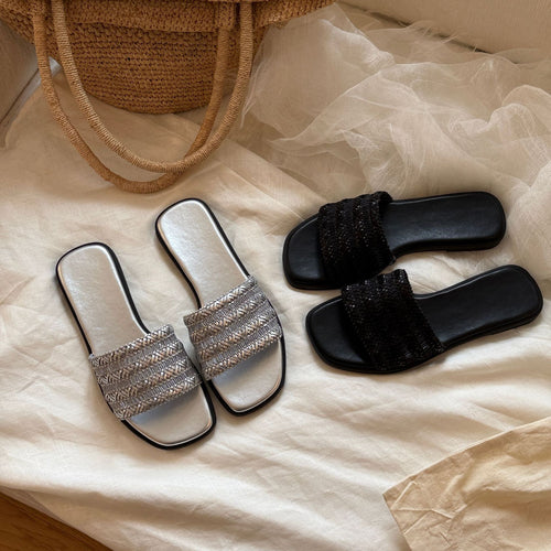 Damen Komfortable Zehentrenner-Sandalen mit modischem Riemendesign und weich gepolsterter Sohle EB