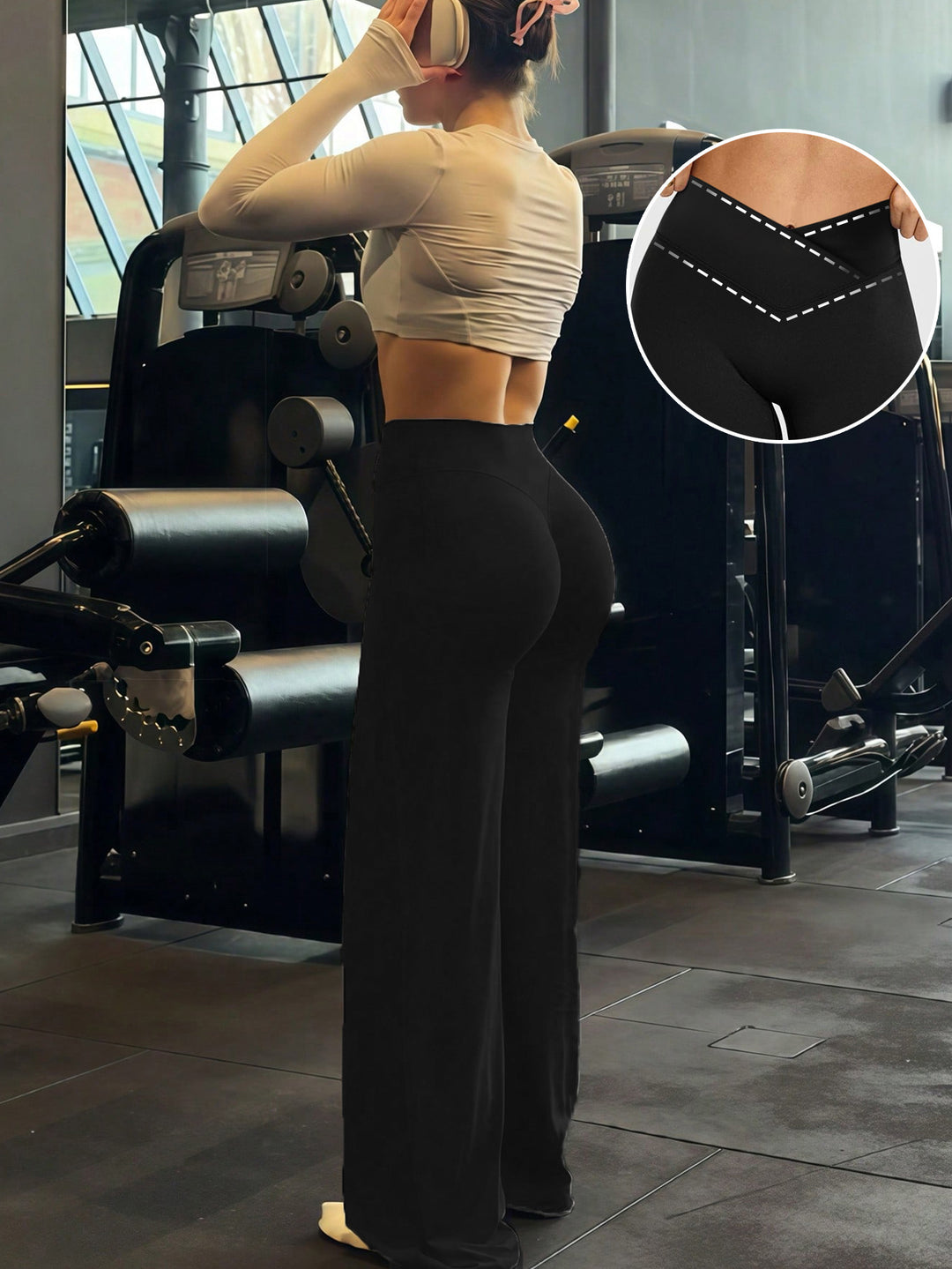 Damen Sportliche Hochtaillierte Trainingshosen EB