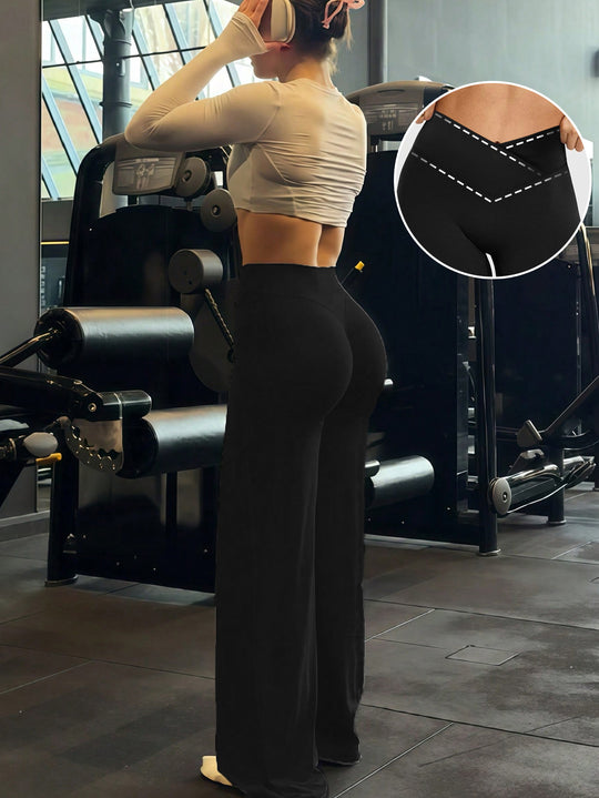 Damen Sportliche Hochtaillierte Trainingshosen EB