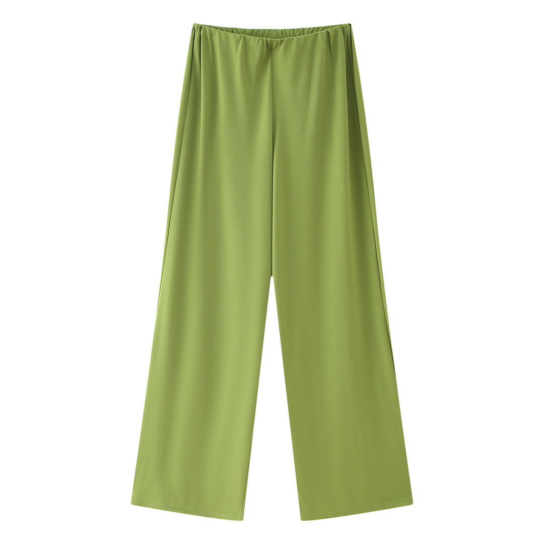 Damen Weite Palazzo-Hose mit elastischem Bund und fließendem Schnitt EB