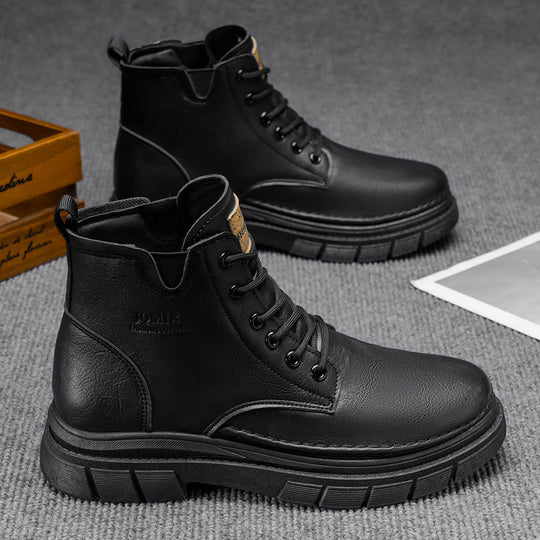Damen Modische Schnürstiefel mit robustem Sohlenprofil und warmem Innenfutter EB
