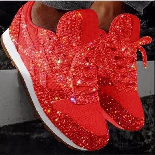 Damen Glitzernde Sport Sneakers EB