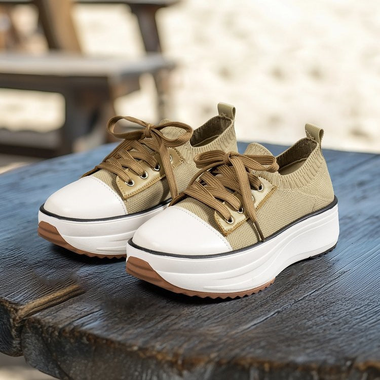 Damen Sportliche Plateau-Sneaker mit atmungsaktiver Oberseite EB