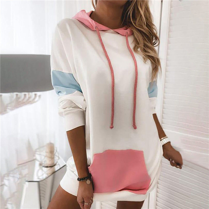 Damen Kapuzenkleid in sportlichem Design mit praktischen Taschen EB