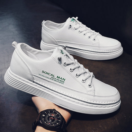 Herren lässige Ledersneaker mit weicher Sohle und modischem Design EB