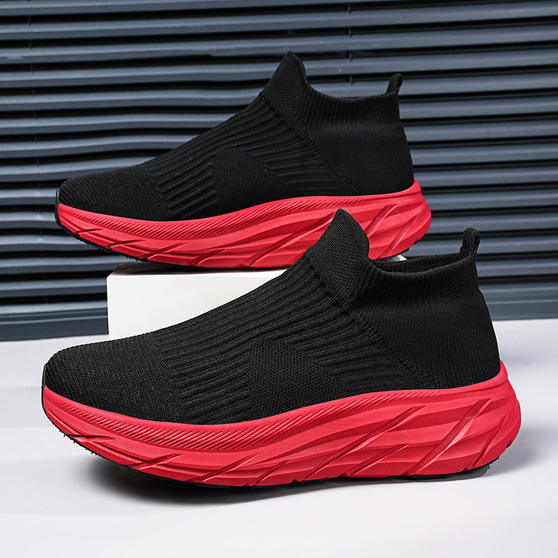 Unisex nahtloser Strick-Sock-Sneaker mit hohem Plateausohle Profil und gepolstertem Komfortfußbett EB