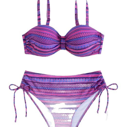 Damen Push-Up Bikini-Set mit verspielten Wickelakzenten EB