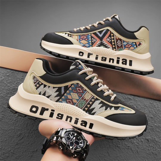 Damen Modische Sneakers mit ethnischem Muster und dämpfender Sohle EB