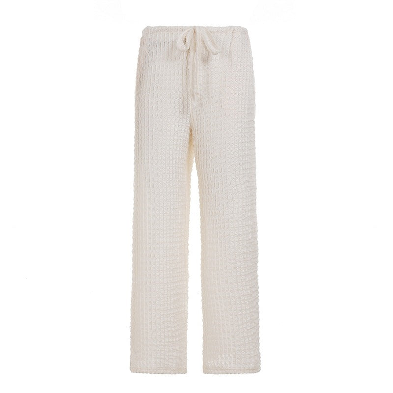 Damen Wickelhose mit elastischem Bund und strukturiertem Gewebe EB