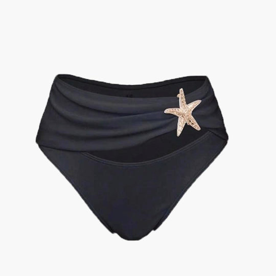 Damen Bikini-Set mit eleganter Wickelrock-Optik und modischem Stern-Applikation EB