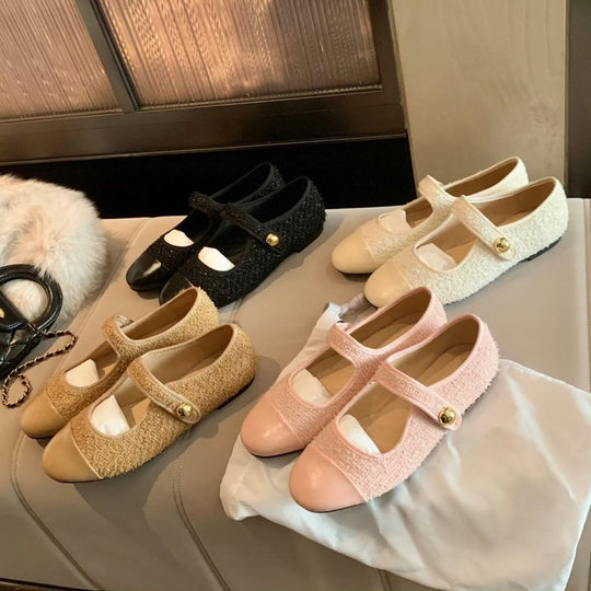 Damen Ballerinas mit modischem Schnallenverschluss und weichem Innenfutter EB