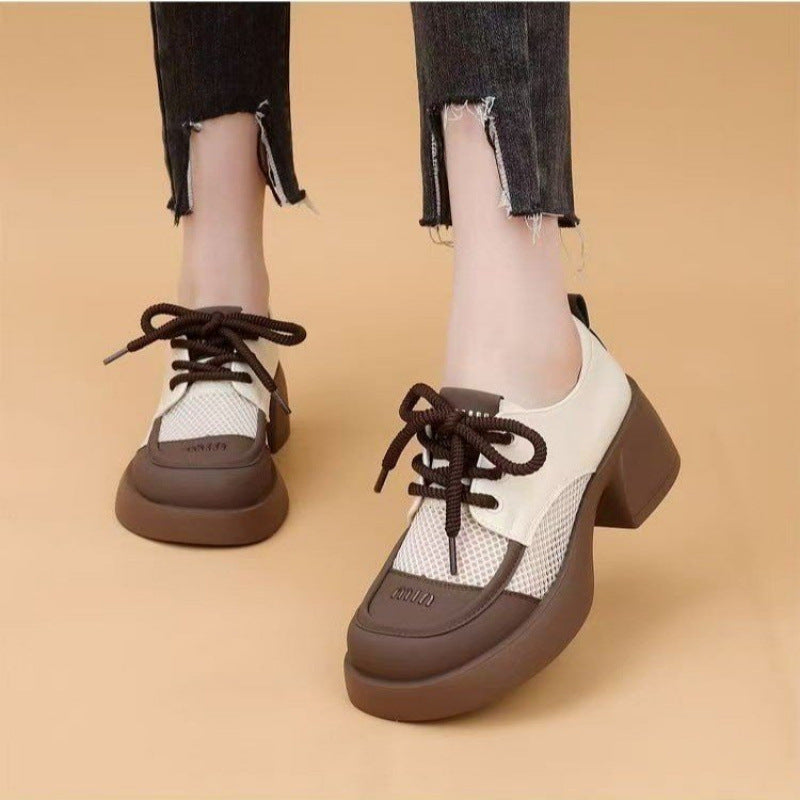 Damen Modische Sneakers mit innovativer Mesh- und Lederkombination EB