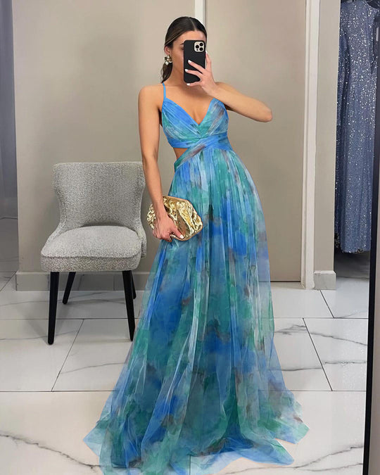 Damen Elegantes und florales Abendkleid mit schmeichelndem Schnitt EB