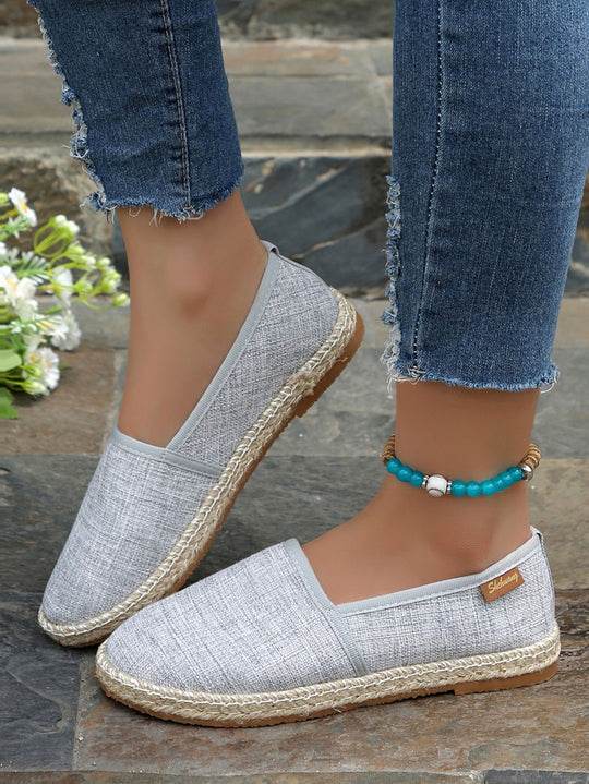 Damen Espadrilles mit elastischem Obermaterial und komfortabler Sohle EB