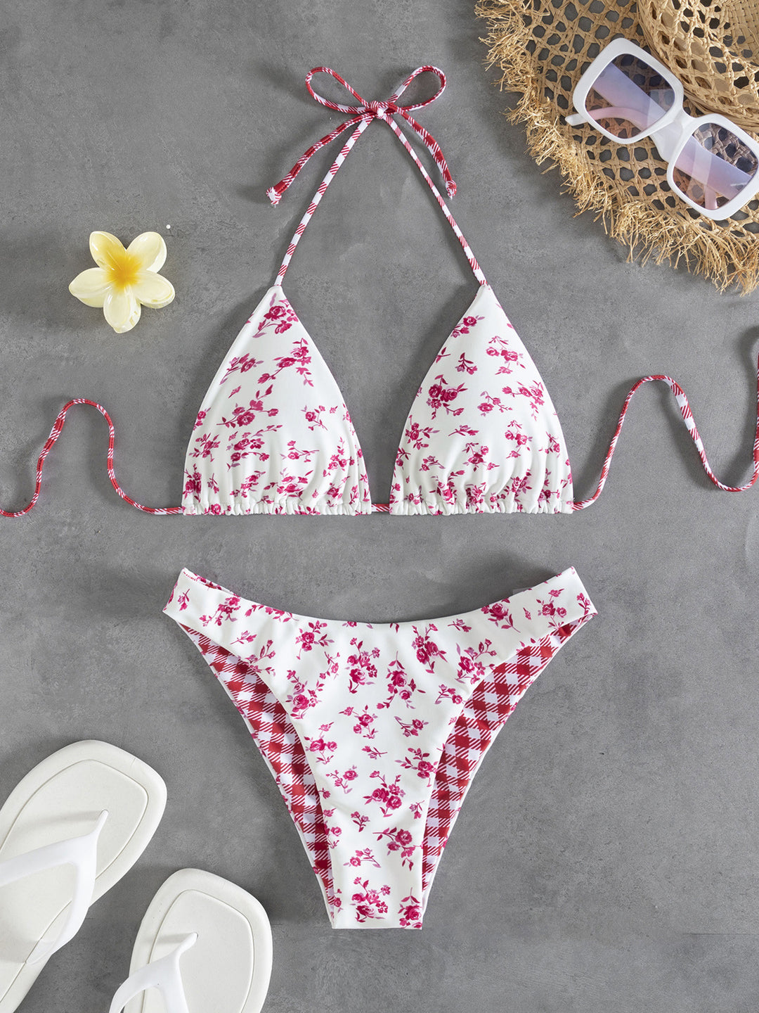 Damen Blumenmuster Bikini EB