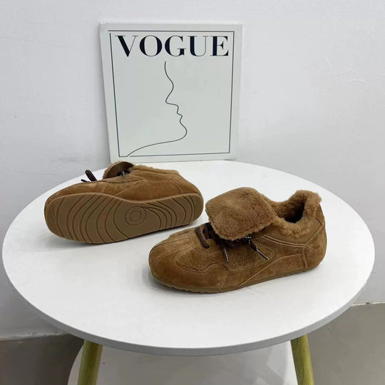 Damen Sportliche Fleece-Sneaker mit weichem Innenfutter und rutschfester Sohle EB