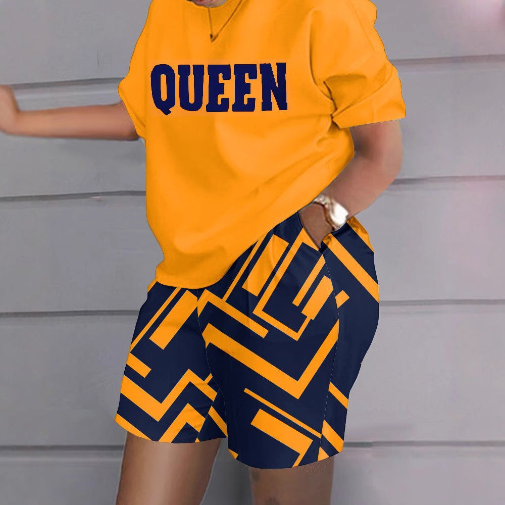 Damen Freizeitoberteil und Shorts Set EB