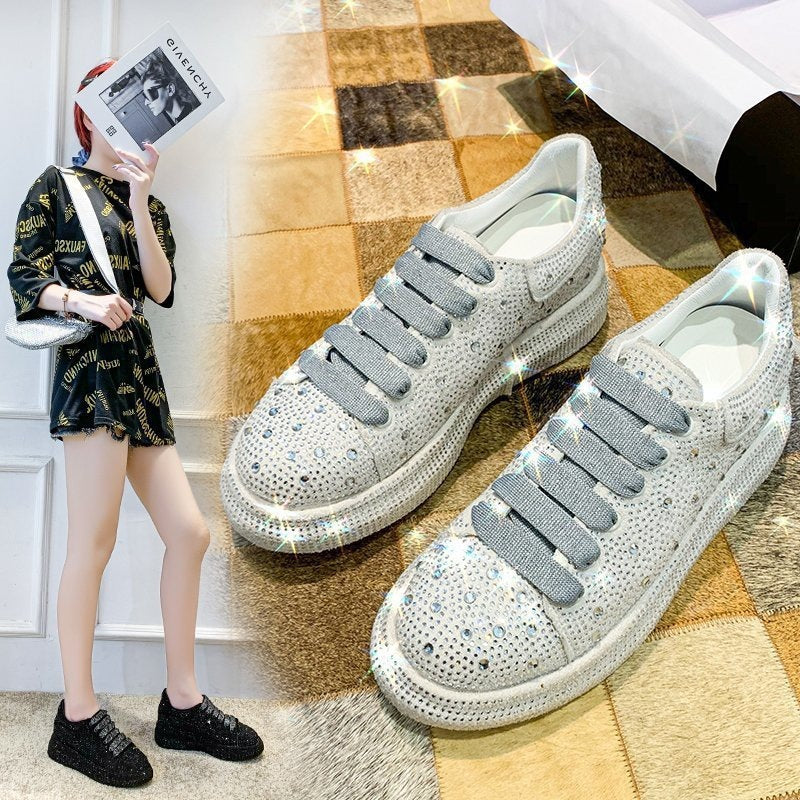 Damen Strass Verzierter Sneaker EB