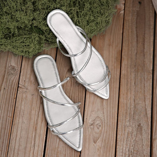 Damen elegante Riemchen-Sandalen mit funkelndem Akzent EB