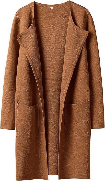 Damen Offener Strickmantel mit Taschen EB
